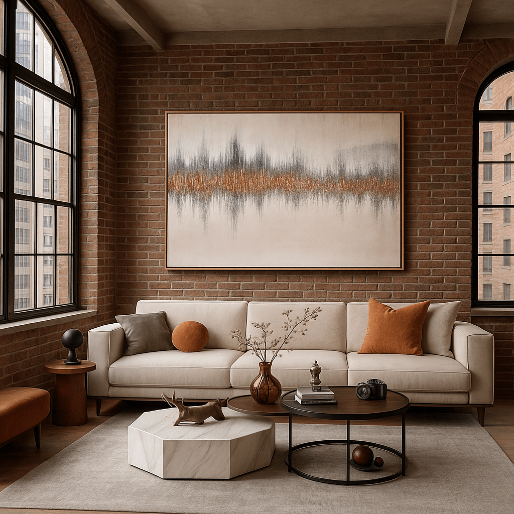Original Painting : Golden Reflection – Gold Foil Painting on Canvas modern abstract canvas wall art by Rossetti Art – luxury interior design artwork for living room, bedroom, office – Abstract Canvas Painting Canvas with Gold Foil Elegant Canvas Print