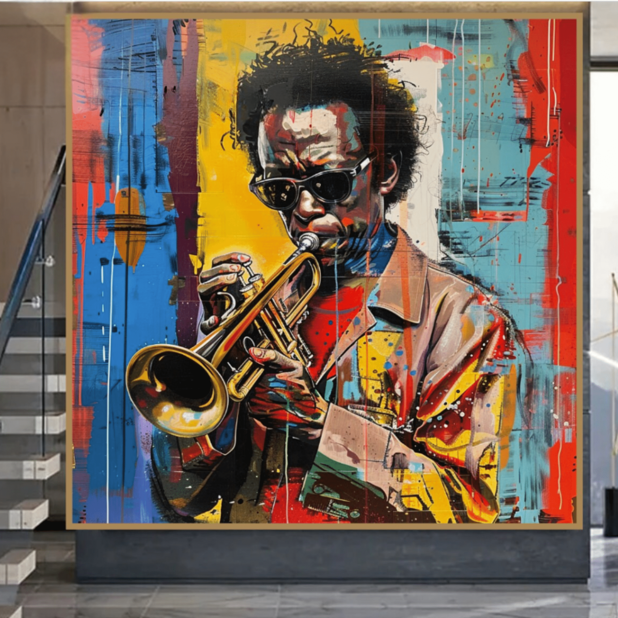 Original Painting : Miles Davis Painting – Bold Jazz - Inspired Street Art - Chiara Rossetti