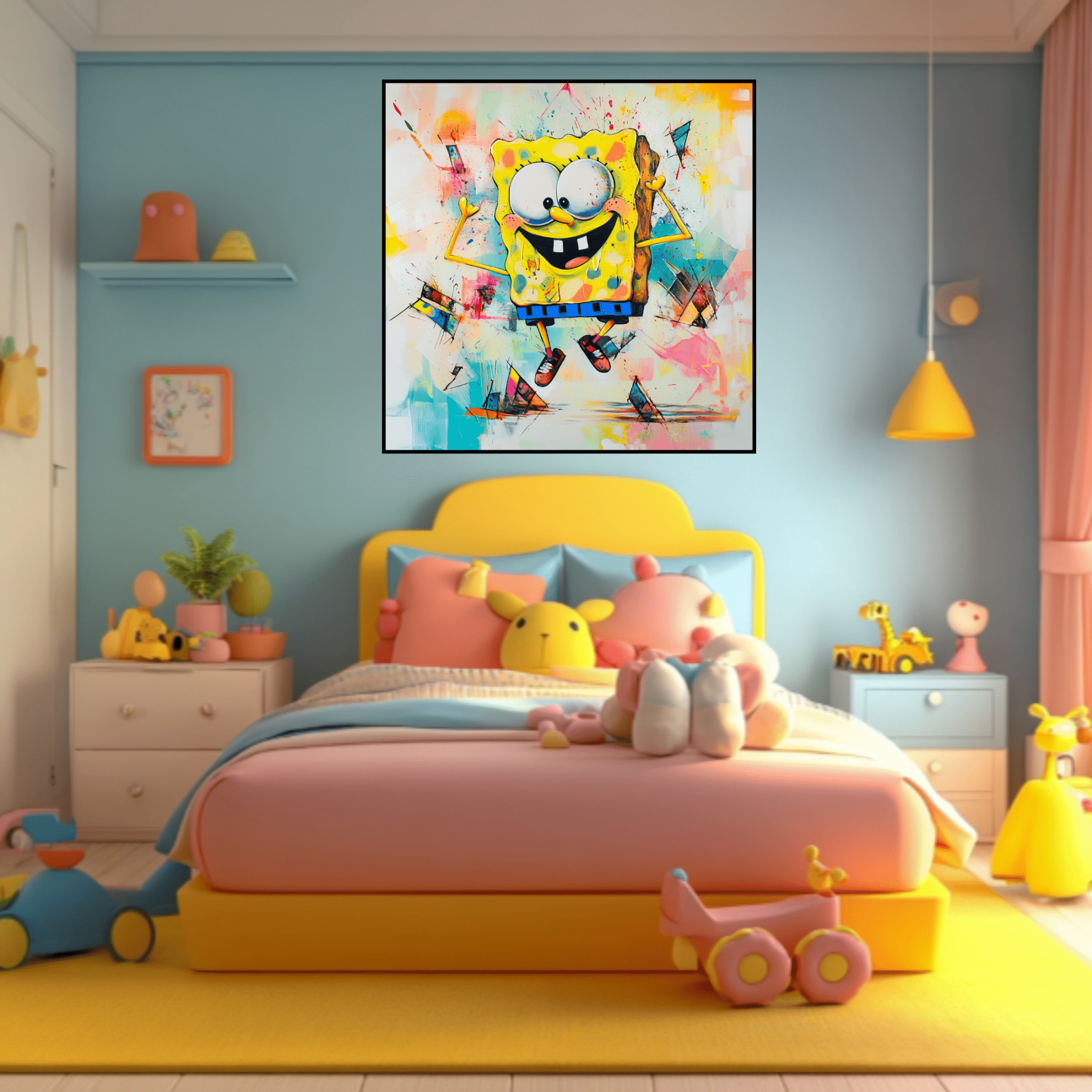 Original Painting : SPONGEbob Painting – Pop Art Canvas Painting - Chiara Rossetti