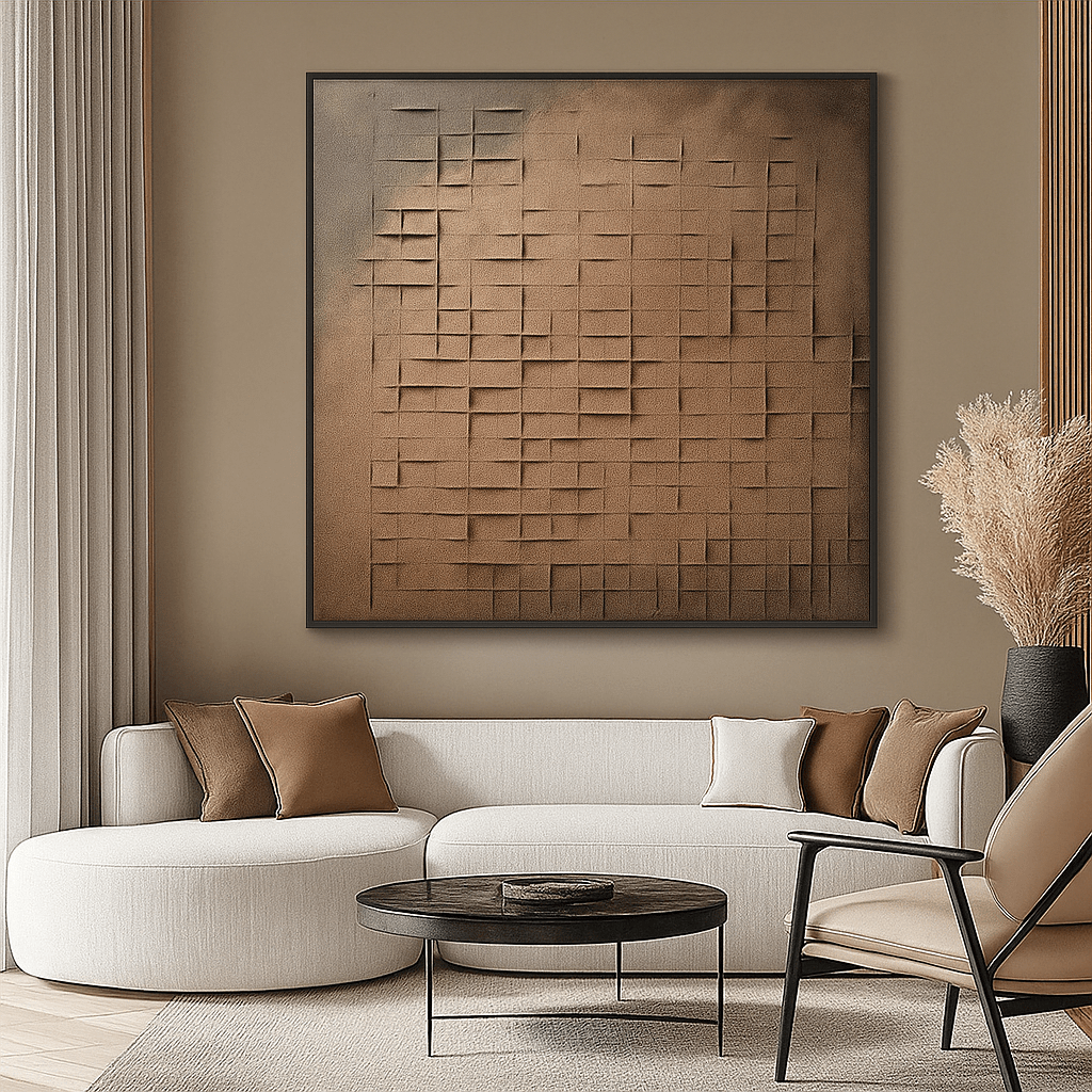 Original Painting : Textured Minimalist Original Painting in Bronze Hues – Luxury Modern Abstract Wall Art by Chiara Rossetti modern abstract canvas wall art by Rossetti Art – luxury interior design artwork for living room, bedroom, office – artistic wall decor bold colorful wall decor contemporary wall painting