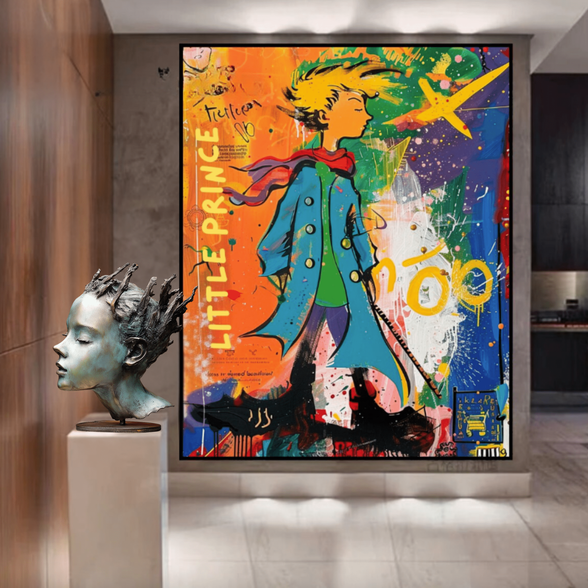 Original Painting : The Little Prince Acrylic Painting – Modern Graffiti Wall Art - Chiara Rossetti