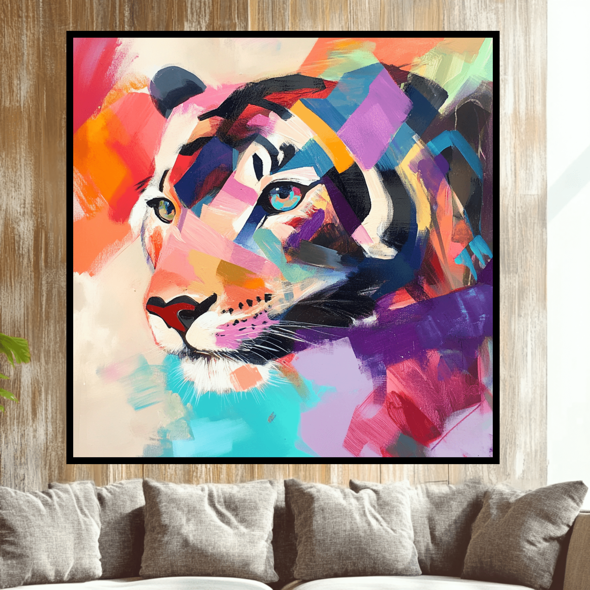 Original Painting : Vivid Majesty Lion - Canvas Lion Painting - Chiara Rossetti
