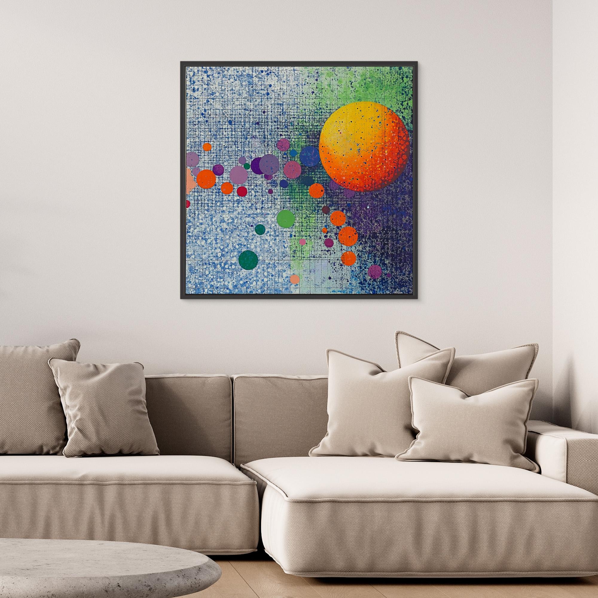 Canvas Print : Celestial Energy - Vibrant Solar Abstract Wall Art
