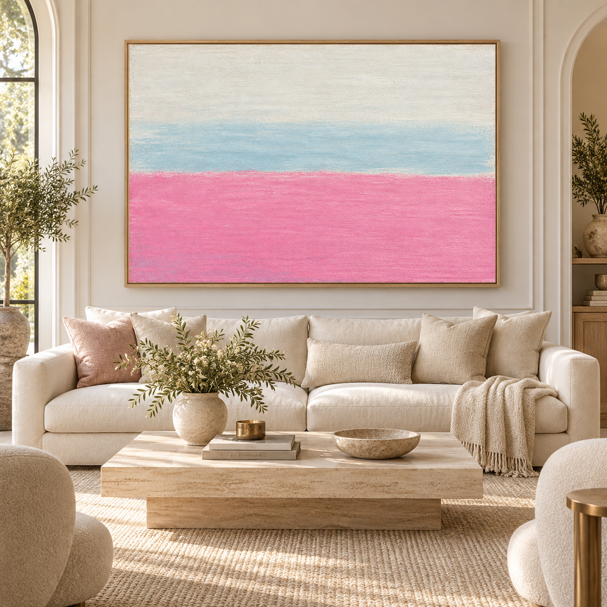 Pink and Blue Wall Art – Horizon Bloom by Rossetti Art