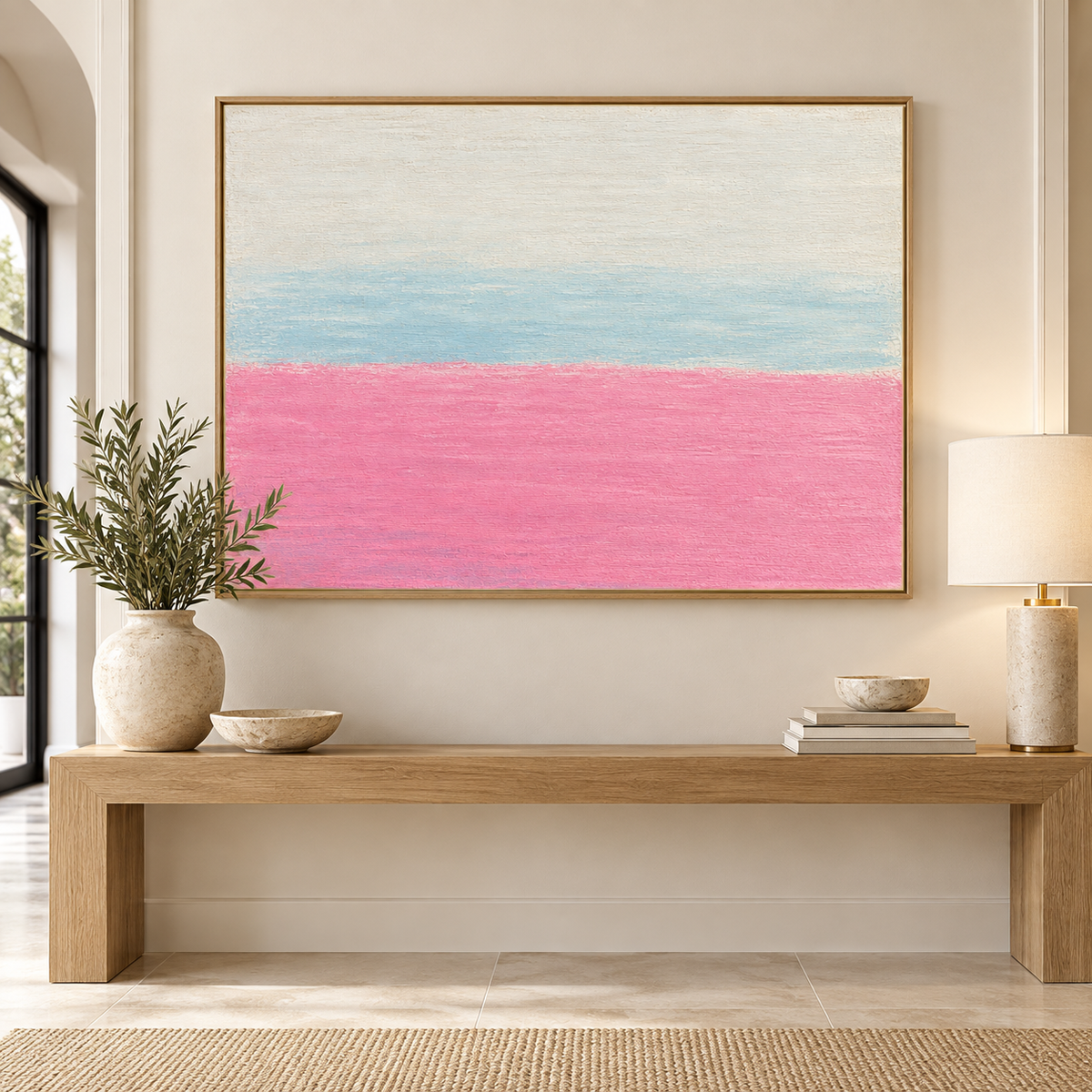Pink and Blue Wall Art – Horizon Bloom by Rossetti Art