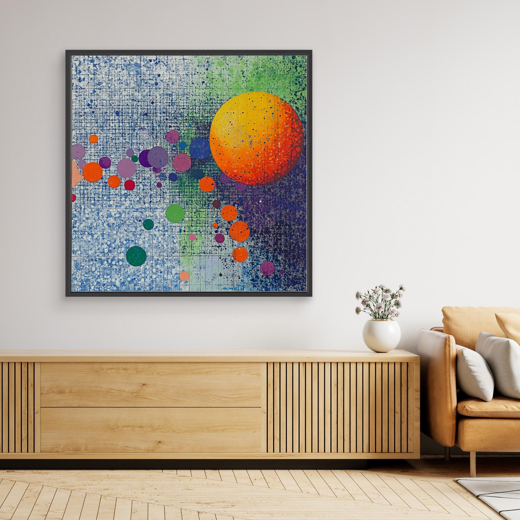 Canvas Print : Celestial Energy - Vibrant Solar Abstract Wall Art