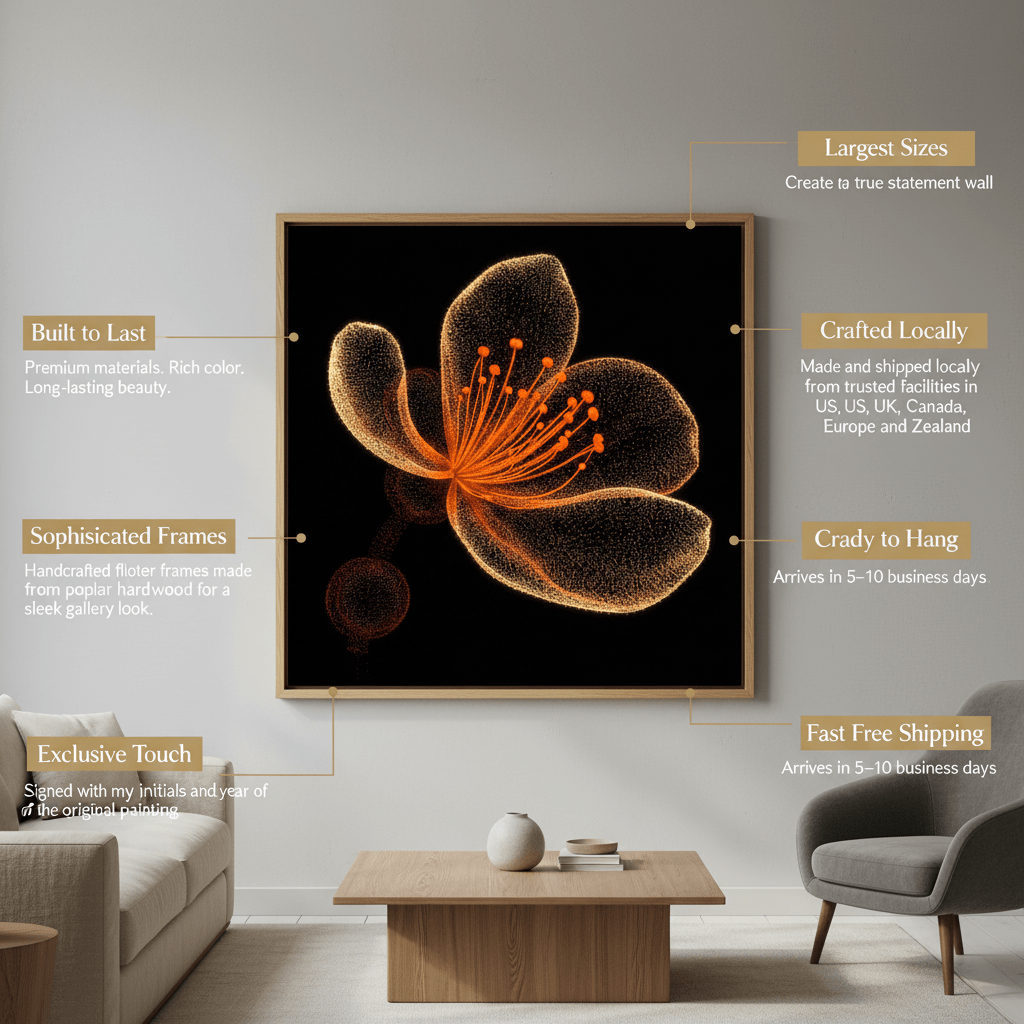 Pointillism Flower Canvas Print