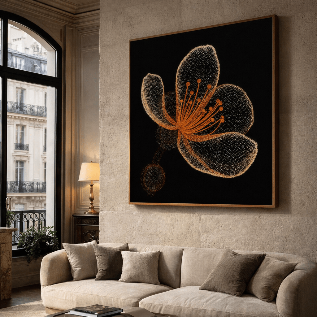 Pointillism Flower Canvas Print