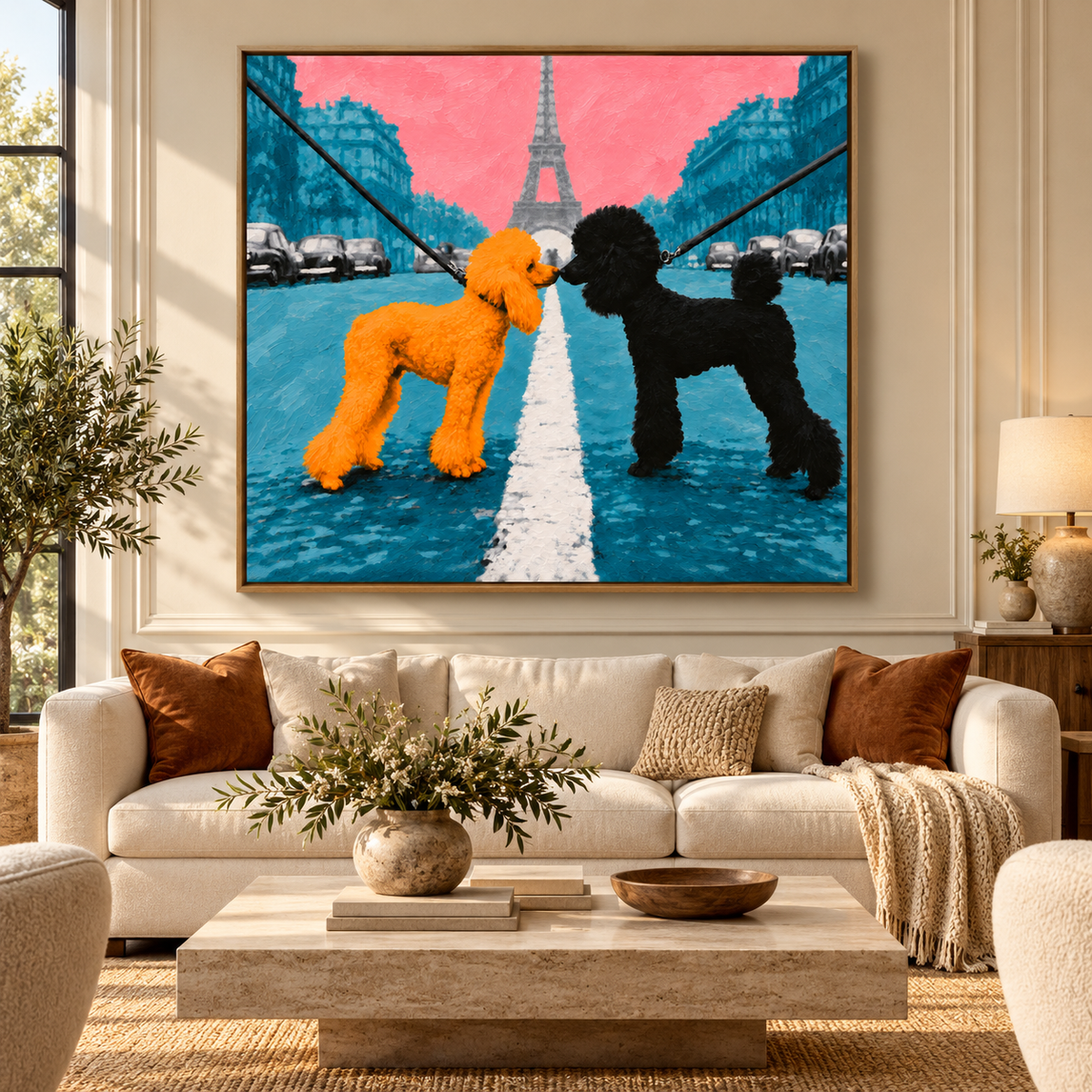 Poodle Painting Canvas Print – Rendezvous in Paris by Rossetti Art