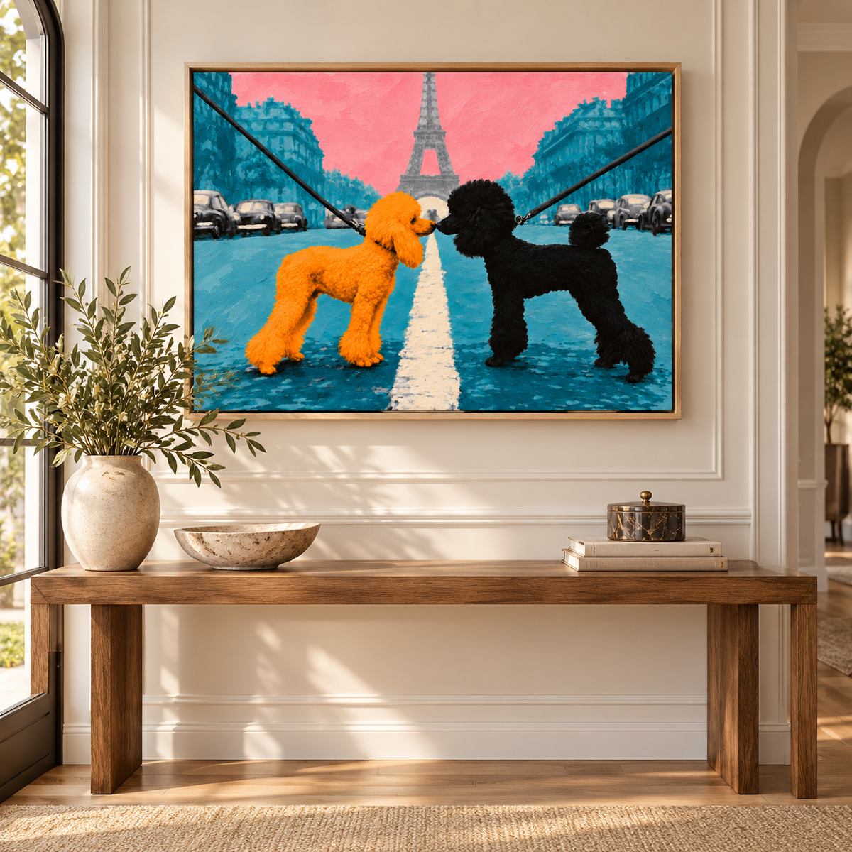 Poodle Painting Canvas Print – Rendezvous in Paris by Rossetti Art