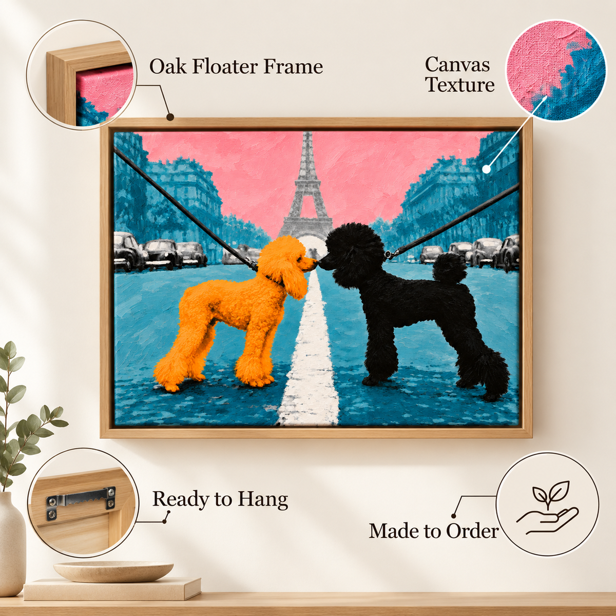 Poodle Painting Canvas Print – Rendezvous in Paris by Rossetti Art