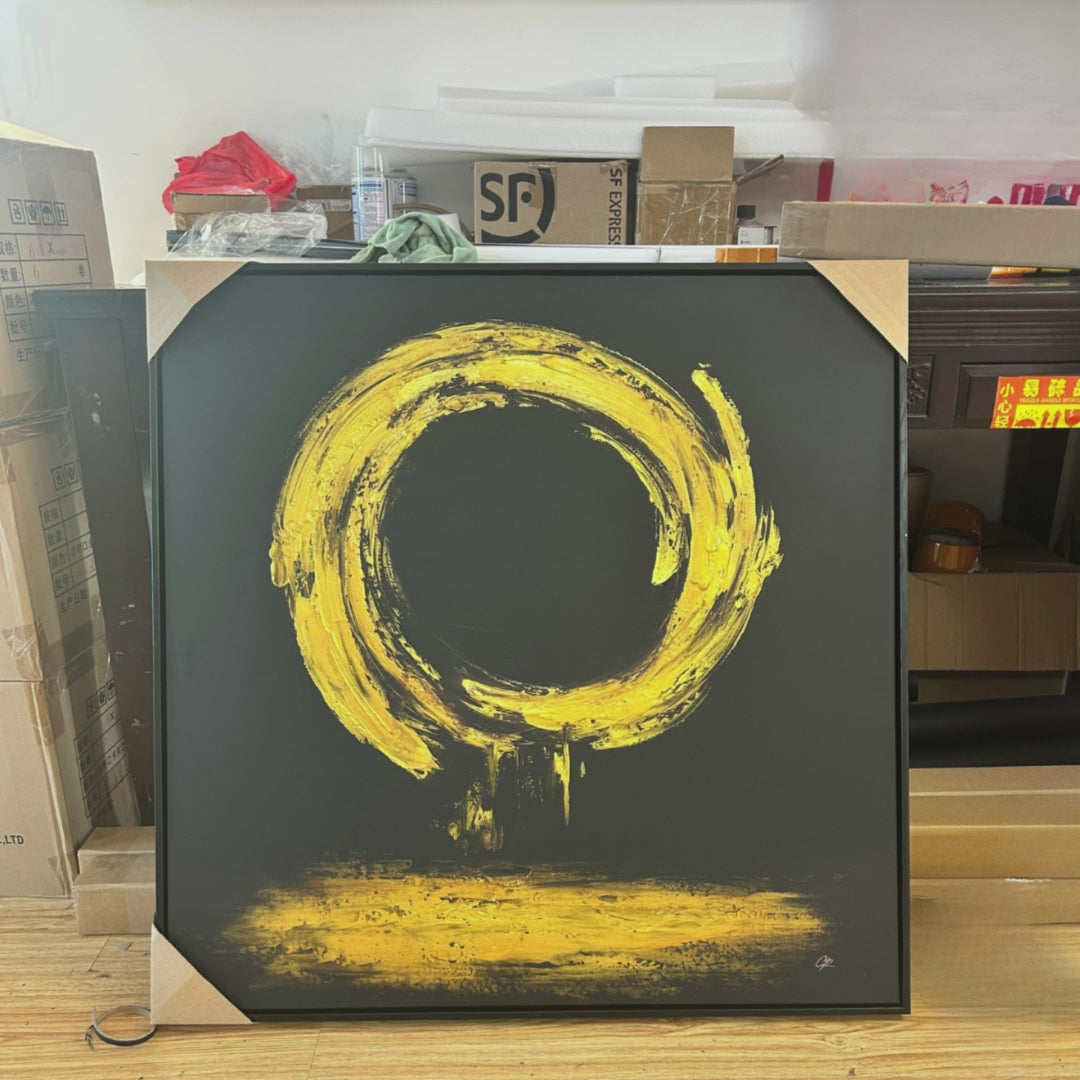 gold and black canvas painting for sale