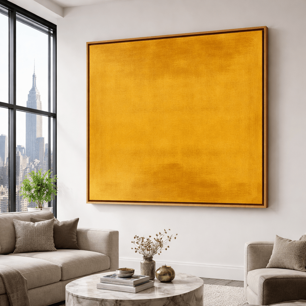 Print Abstract Canvas Wall Art - Golden Stillness Horizon modern abstract canvas wall art by Rossetti Art – luxury interior design artwork for living room, bedroom, office – abstractnew Chiara Rossetti Dining Room Wall Art