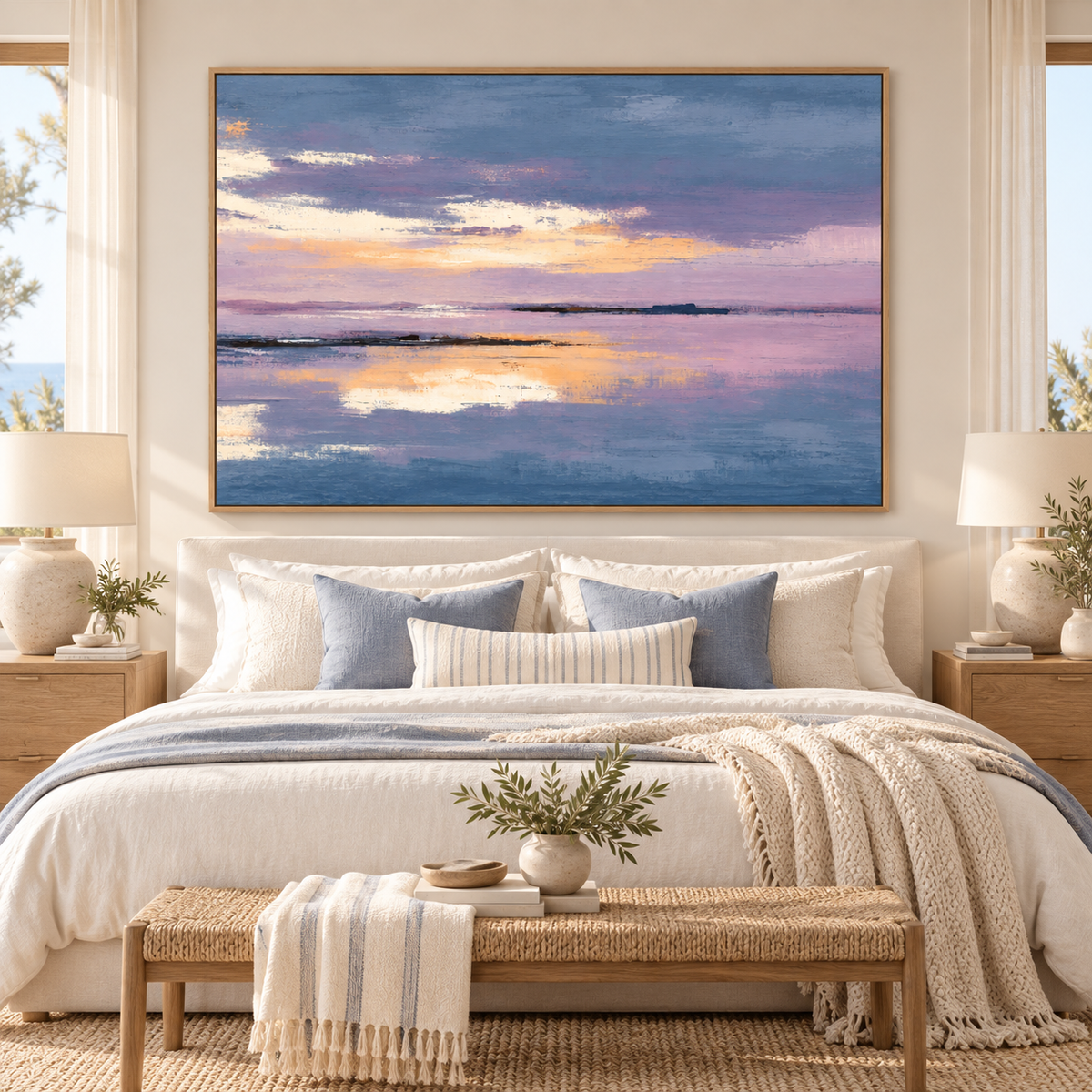Purple and Gold Wall Art – Mirrored Horizon by Rossetti Art