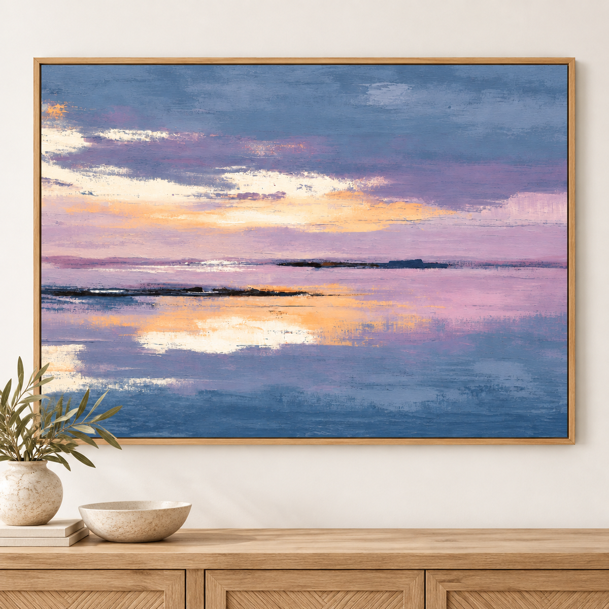 Purple and Gold Wall Art – Mirrored Horizon by Rossetti Art