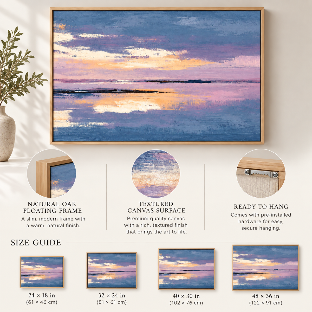 Purple and Gold Wall Art – Mirrored Horizon by Rossetti Art