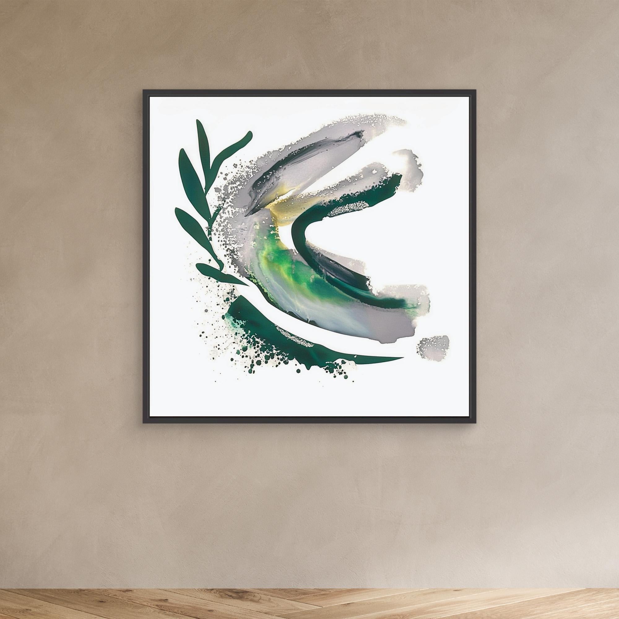 Canvas Print: Verdant Motion Flow – Abstract Botanical Art