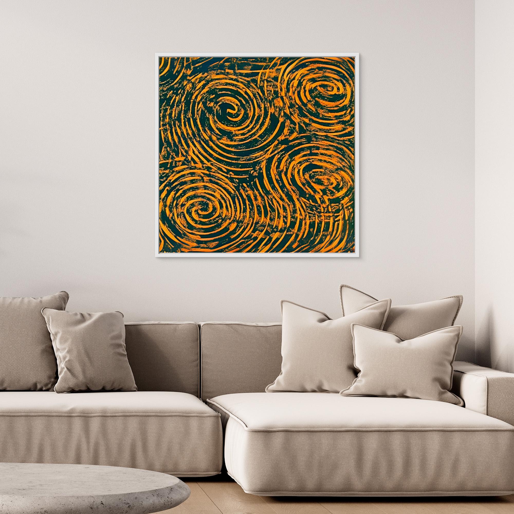 Canvas Print : Swirling Ember - Abstract Spiral Wall Art Canvas