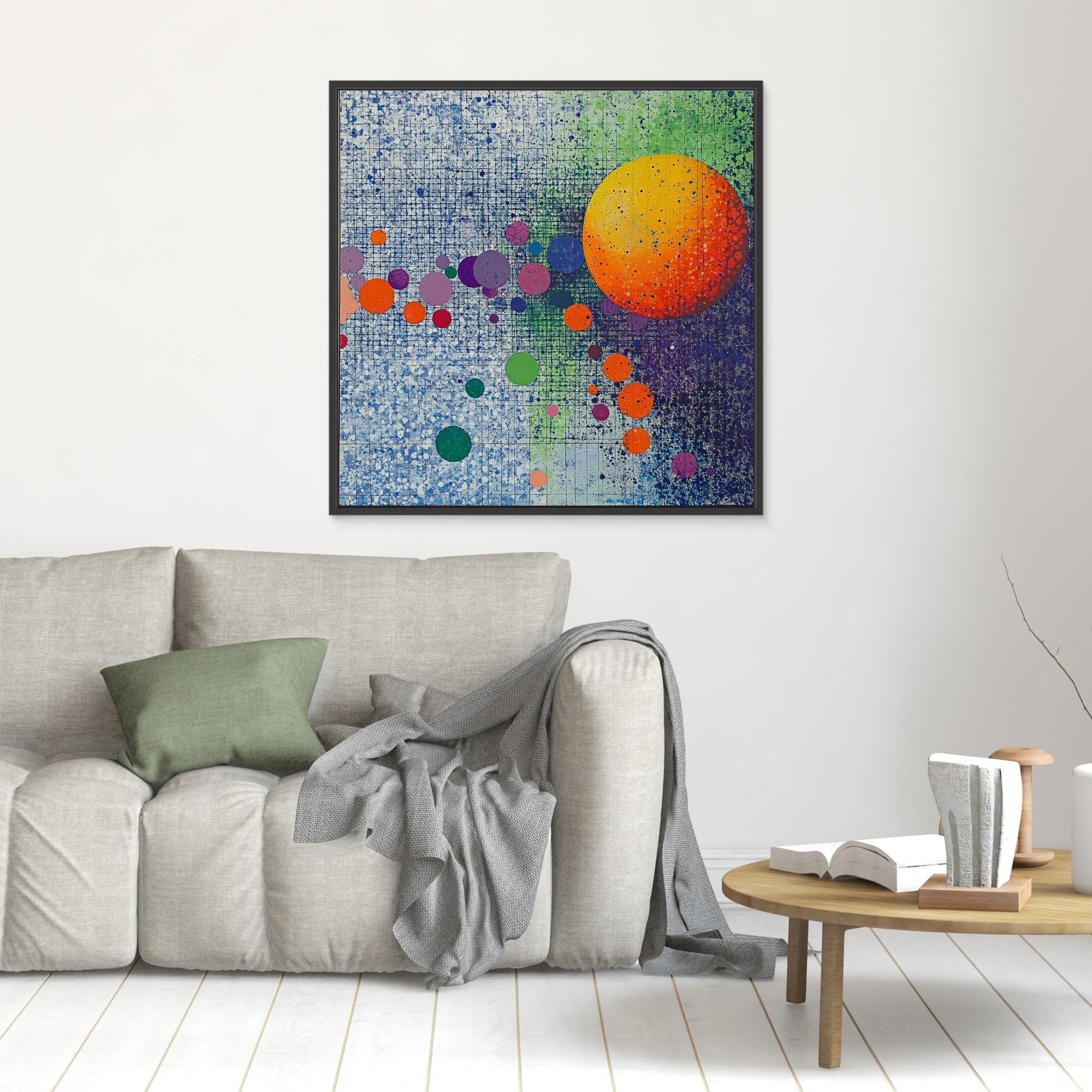 Canvas Print : Celestial Energy - Vibrant Solar Abstract Wall Art