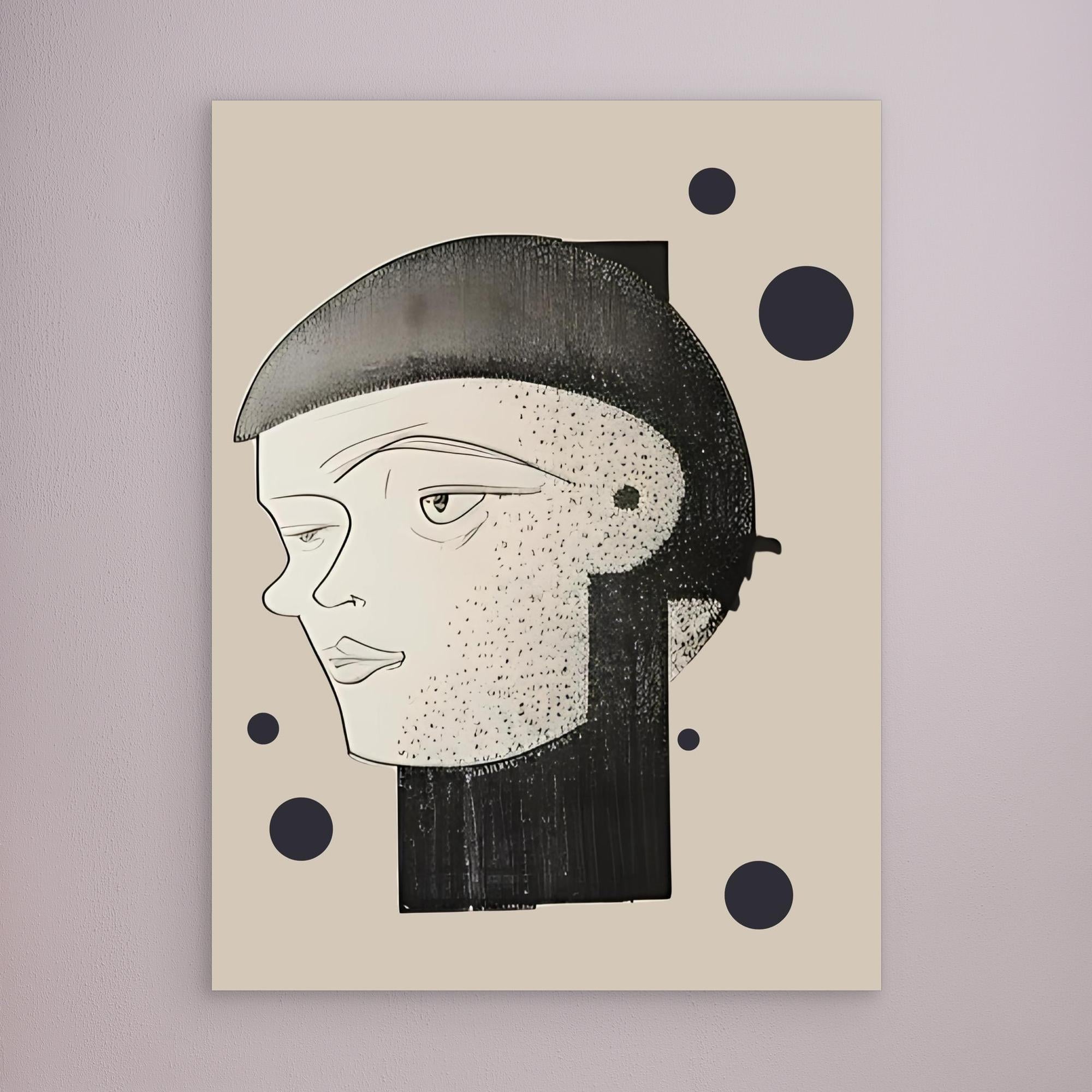 Canvas Print: Monochrome Muse – Minimalist Abstract Portrait Art