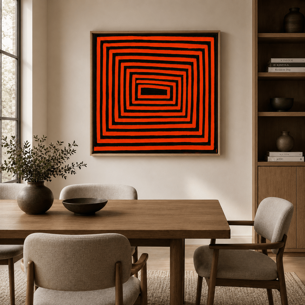 Red and Black Abstract Canvas Print — Vortex by Rossetti Art