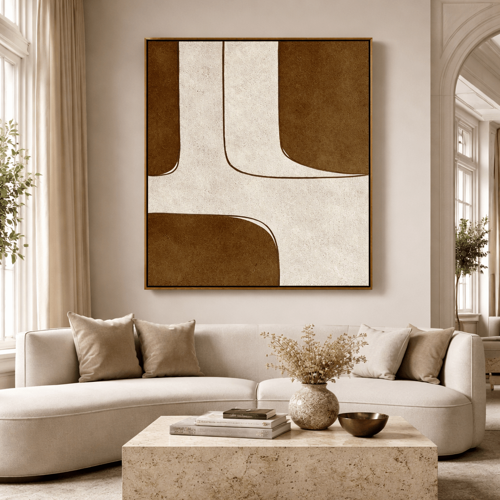 Rust Brown Minimalist Canvas Print | Terracotta Passage by Rossetti Art