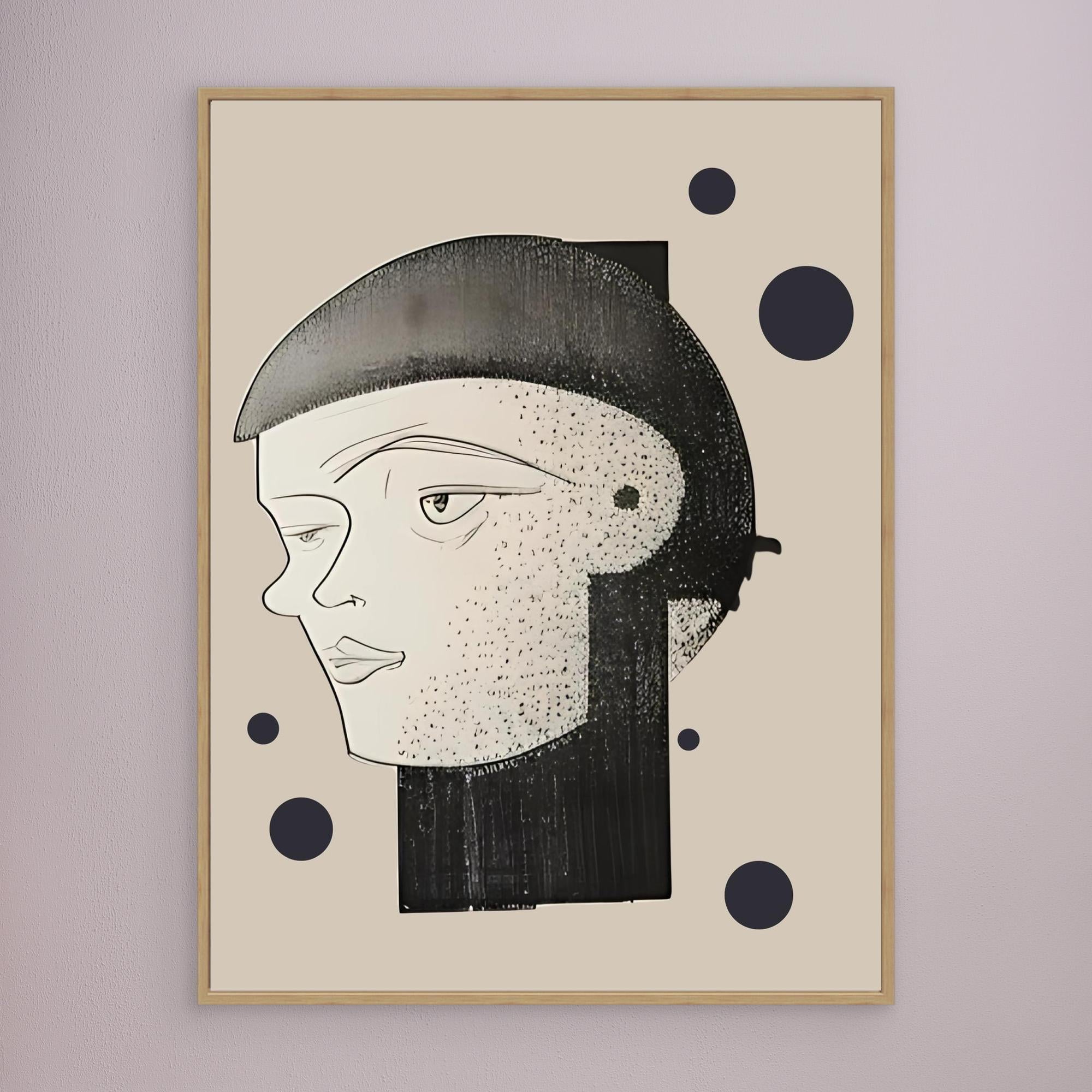 Canvas Print: Monochrome Muse – Minimalist Abstract Portrait Art