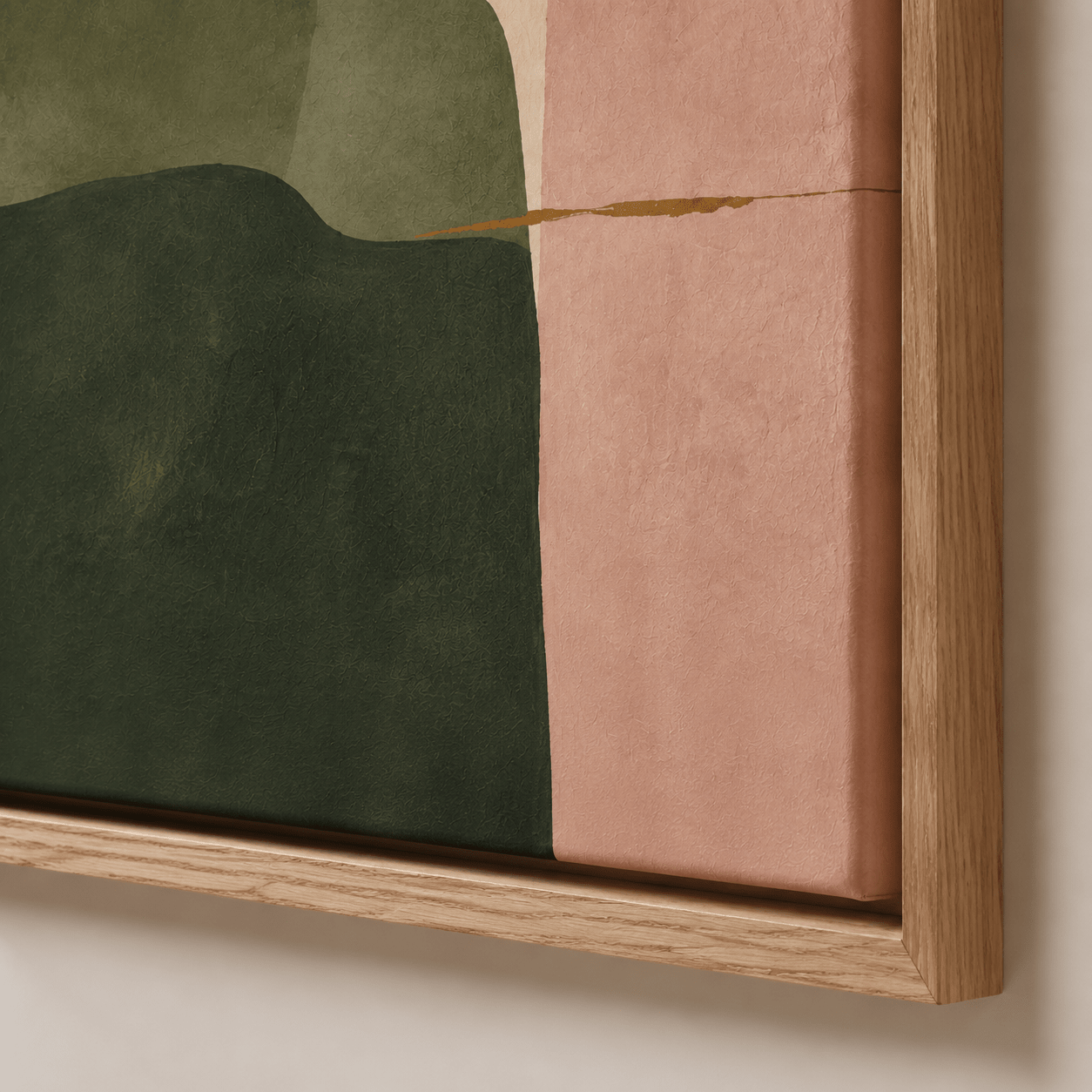 Abstract landscape wall art – Golden Seam by Rossetti Art, framed view