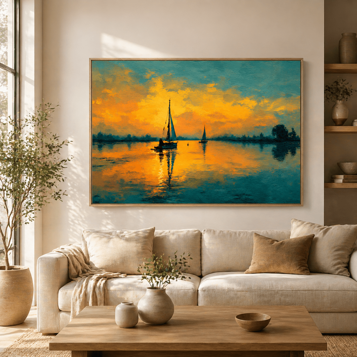 Seascape Wall Art Canvas Print — Golden Passage by Rossetti Art