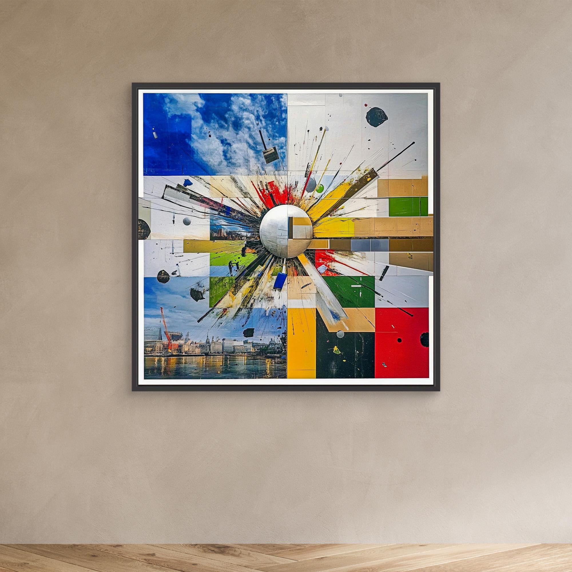 Canvas Print: "Metropolitan Radiance" - Abstract Cityscape Wall Art