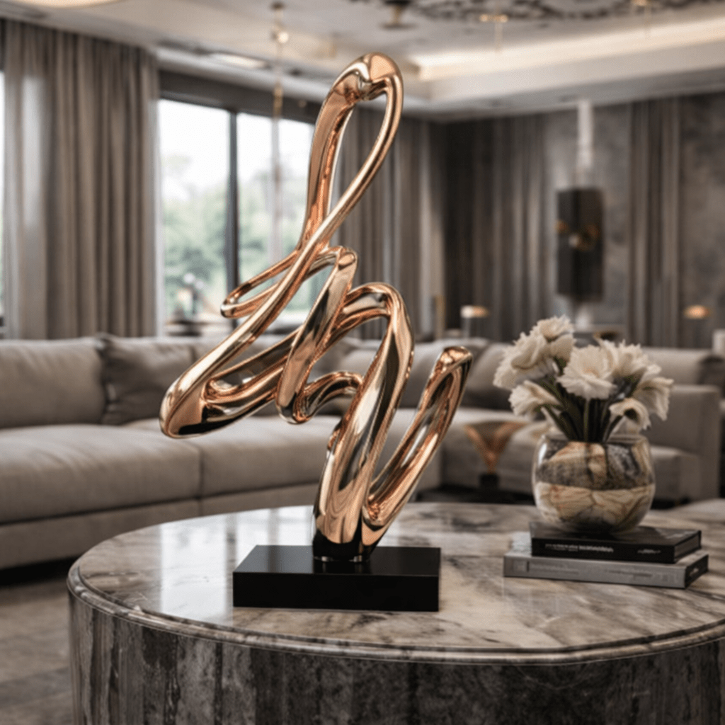 Stainless Steel Abstract Sculpture -Eternal Loop in Metal