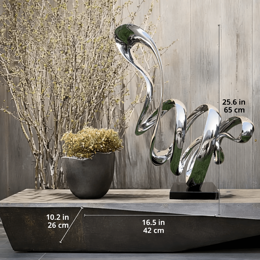 Stainless Steel Abstract Sculpture -Eternal Loop in Metal