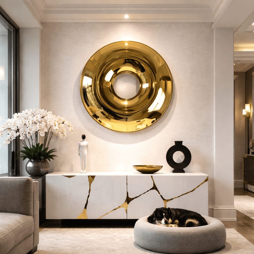 Stainless Steel Wall Sculpture – Silver Orbit | Rossetti Art