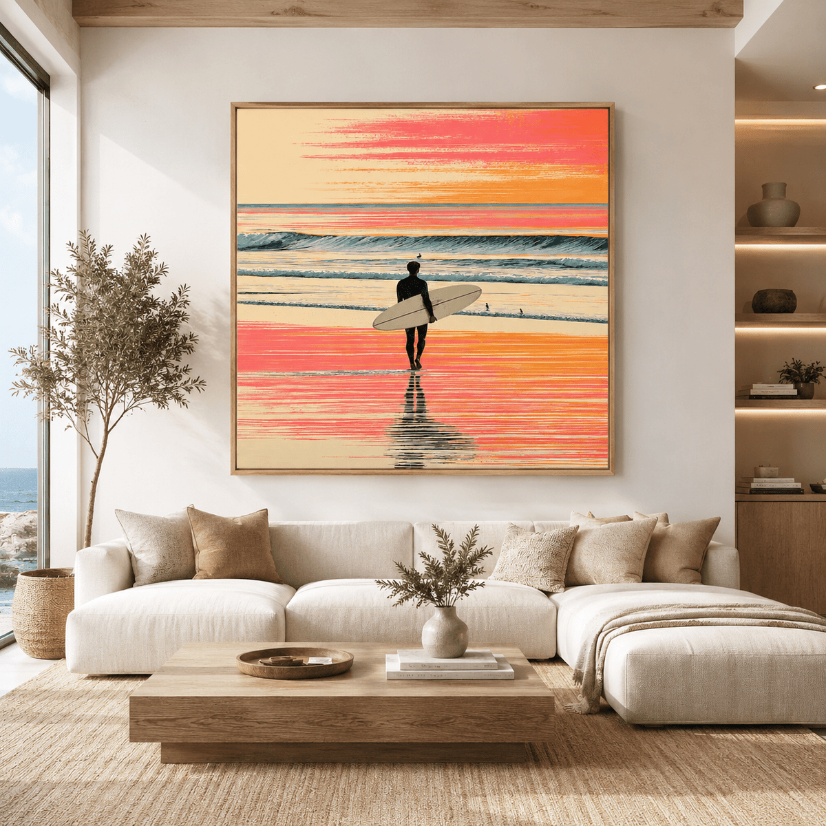 Surfboard Wall Art Canvas Print — Afterglow by Rossetti Art