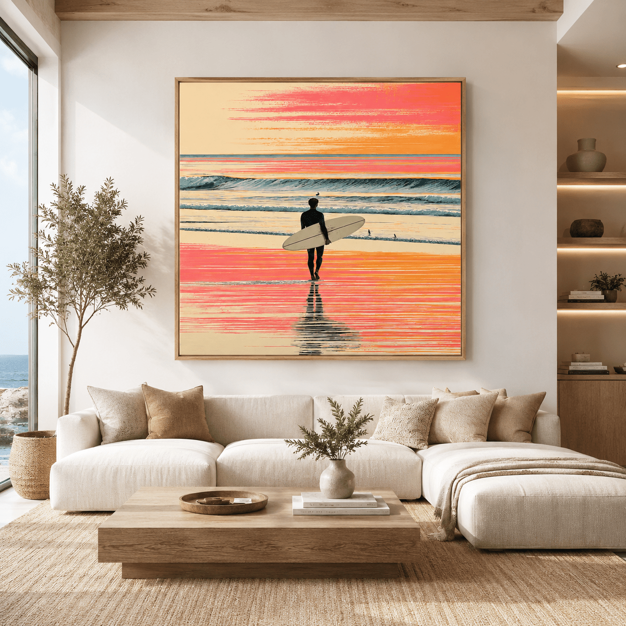 Surfboard Wall Art Canvas Print — Afterglow by Rossetti Art