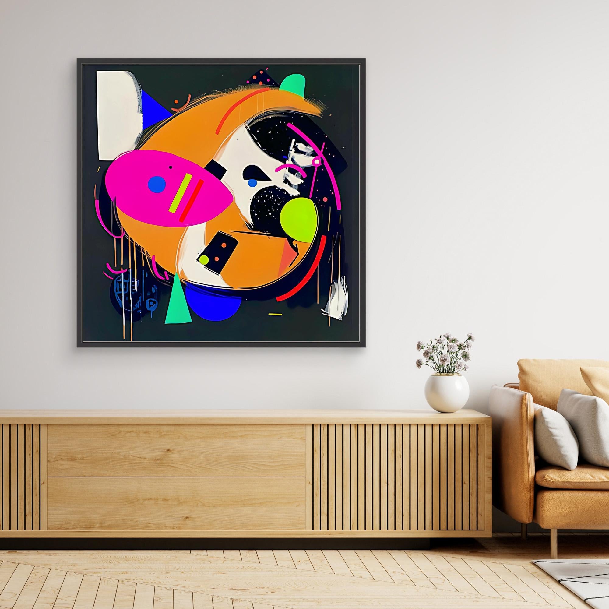 Canvas Print: "Neon Chaos" - Large Canvas Prints Wall Art