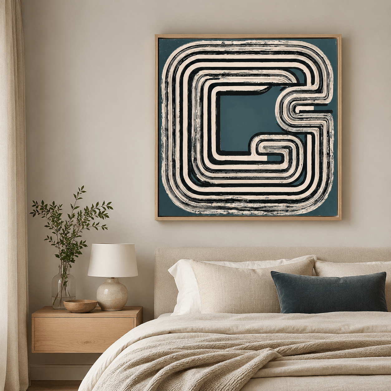 Teal Abstract Canvas Wall Art — Meander by Rossetti Art