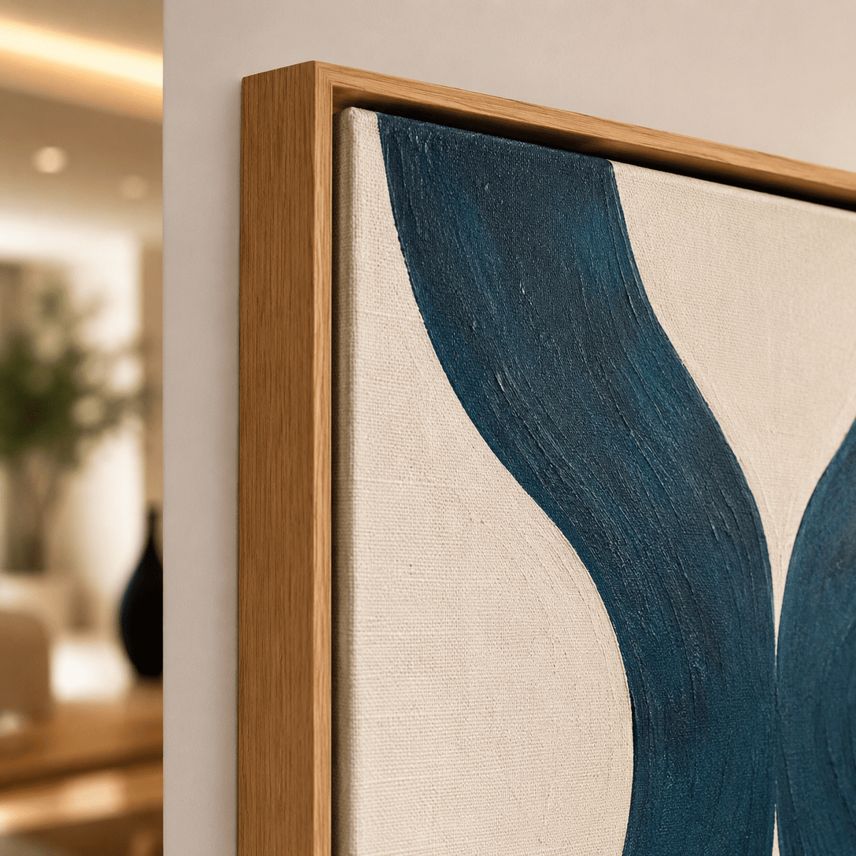 Teal Abstract Wall Art Canvas Print — Ebb by Rossetti Art