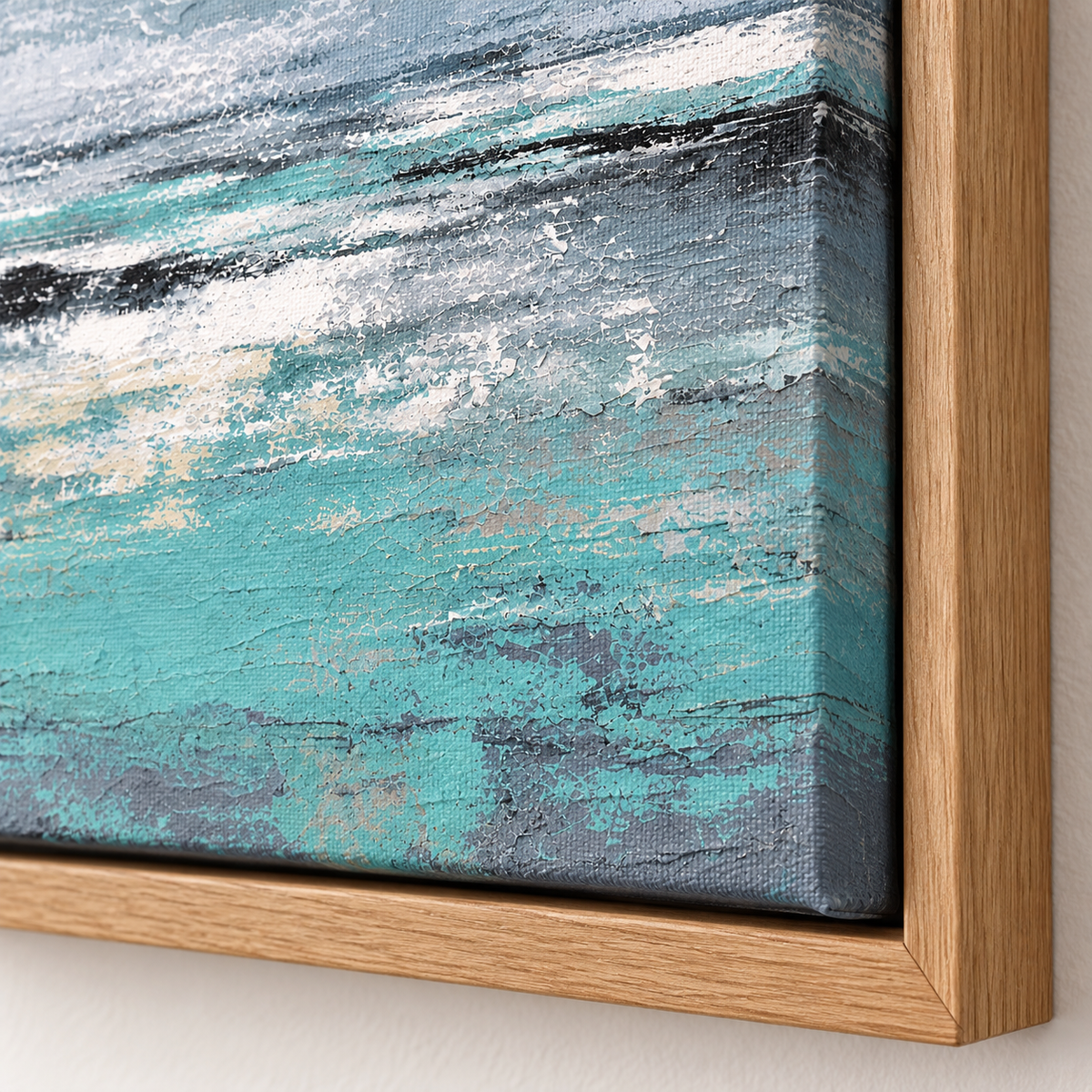 Teal and Gray Wall Art – Glass Tide by Rossetti Art
