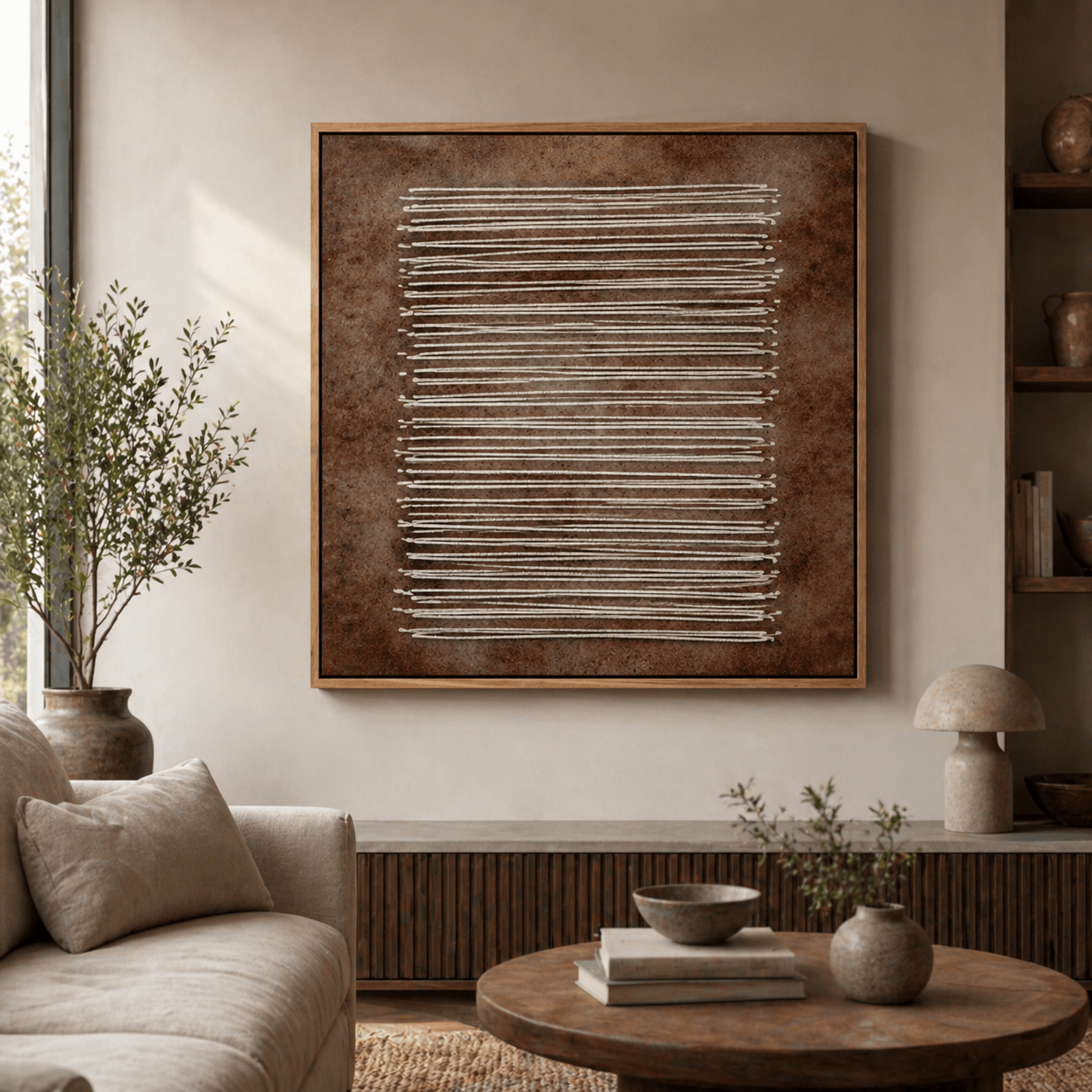 Terracotta Original Wall Painting — Rust Score by Rossetti Art