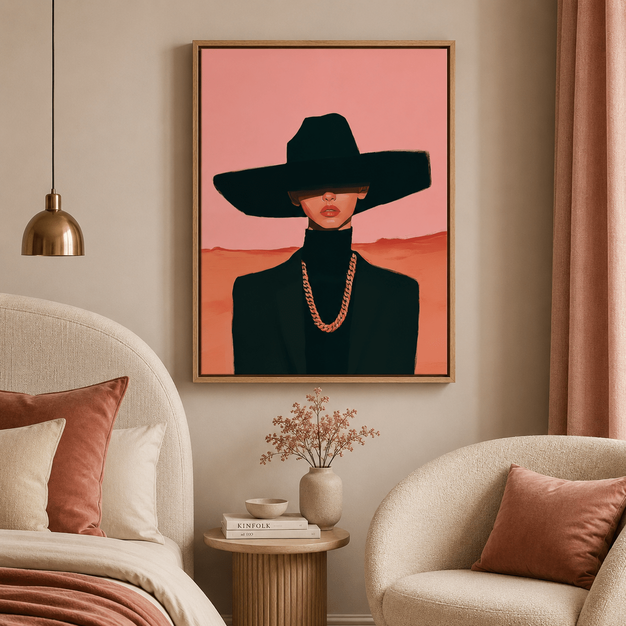 Terracotta Wall Art for Living Room — Mirage | Rossetti Art modern abstract canvas wall art by Rossetti Art – luxury interior design artwork for living room, bedroom, office – canvas-print Entryway Wall Art figurative