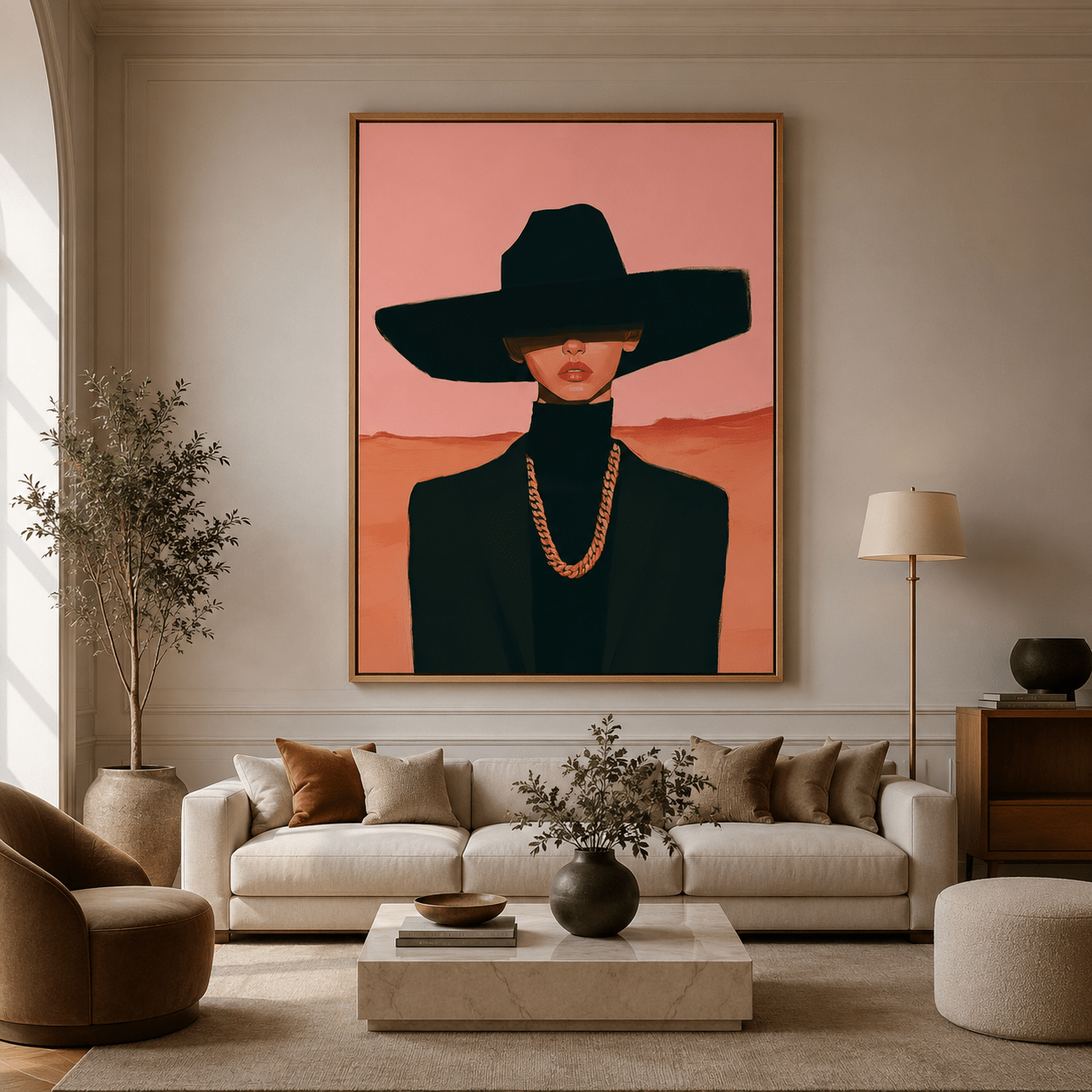 Terracotta Wall Art for Living Room — Mirage | Rossetti Art modern abstract canvas wall art by Rossetti Art – luxury interior design artwork for living room, bedroom, office – canvas-print Entryway Wall Art figurative