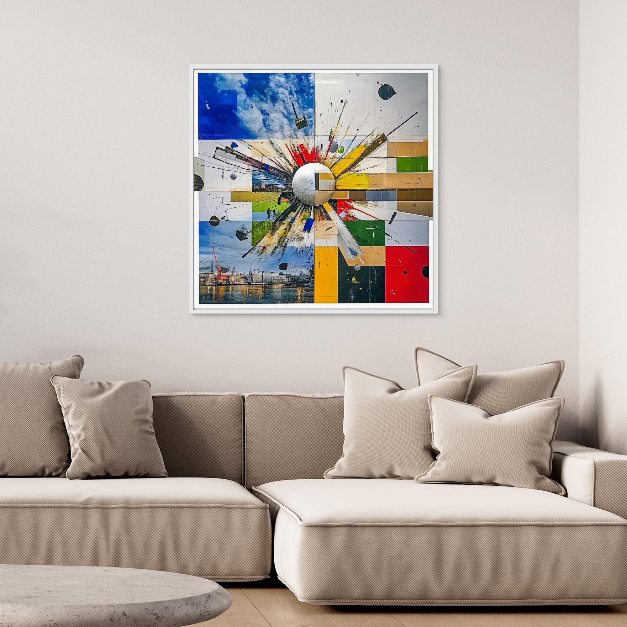 Canvas Print: "Metropolitan Radiance" - Abstract Cityscape Wall Art