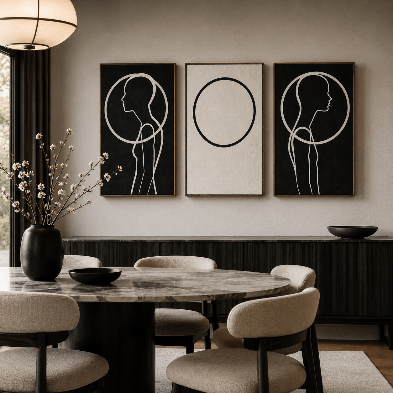 Triptych Canvas Print — Orbit by Rossetti Art