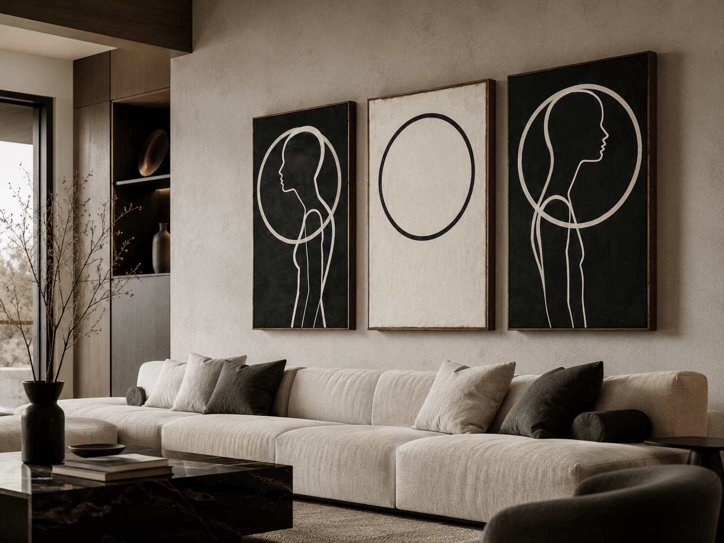 Triptych Canvas Print — Orbit by Rossetti Art