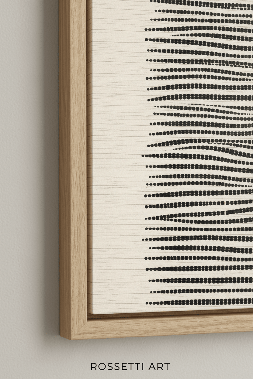 Vertical Black and White Abstract Canvas Print