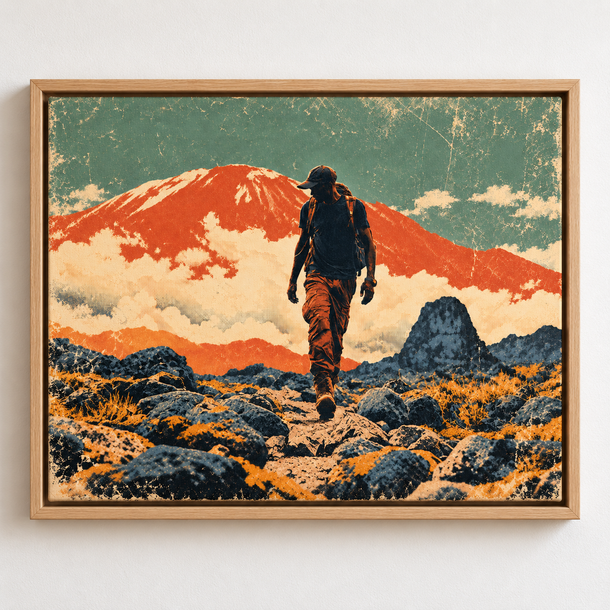 Vintage Mountain Poster Canvas Print – Summit Trail by Rossetti Art