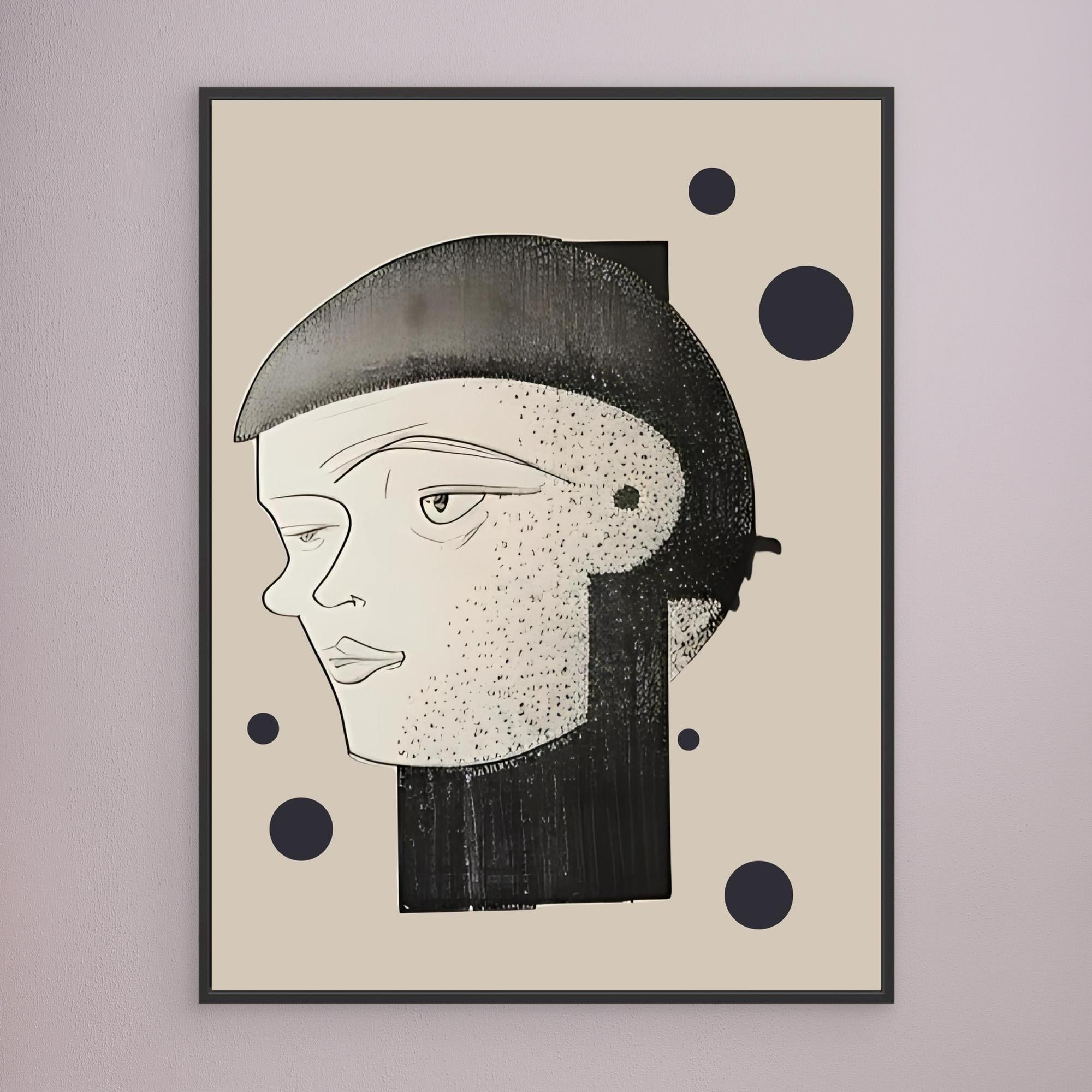 Canvas Print: Monochrome Muse – Minimalist Abstract Portrait Art