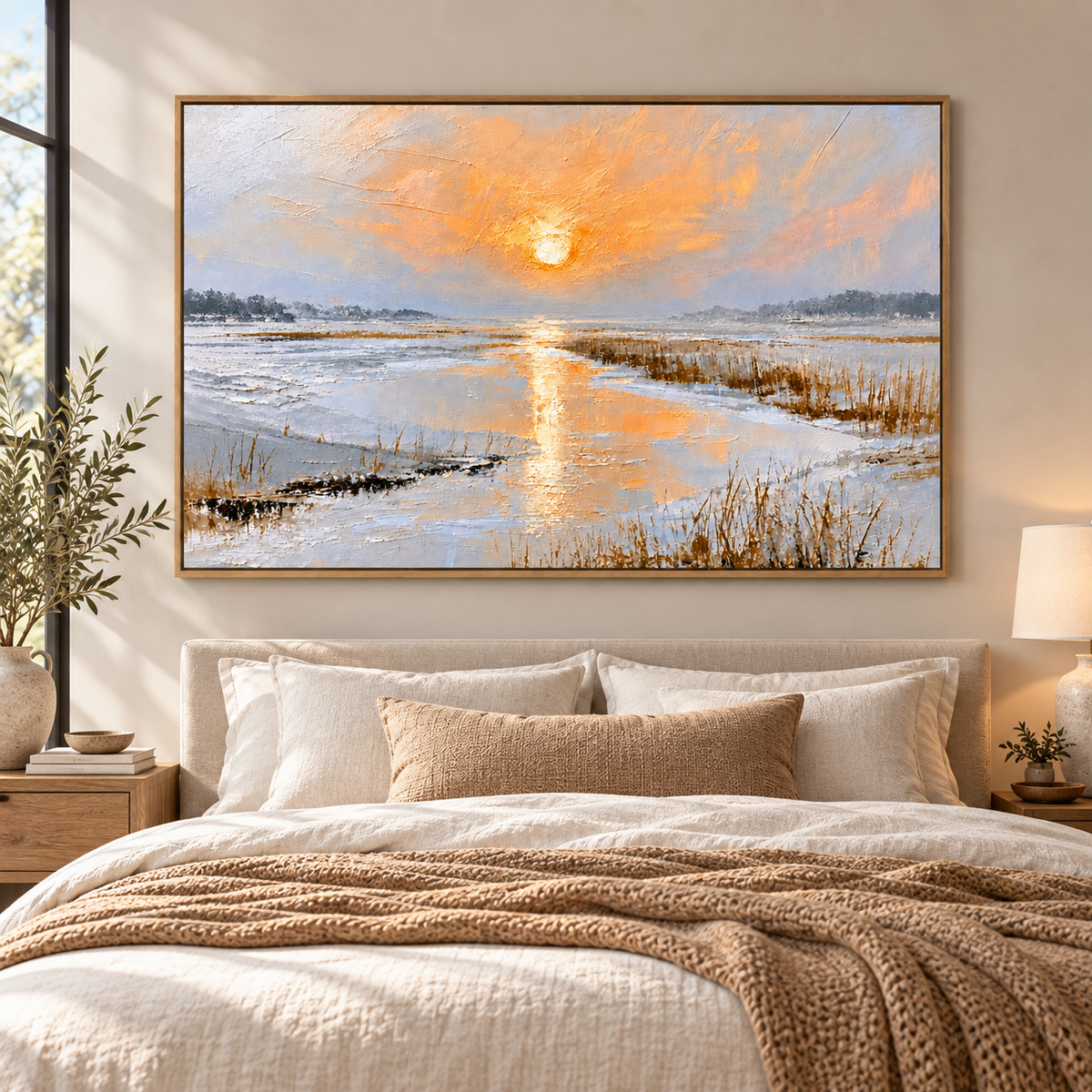 Winter Landscape Painting – Frozen Ember by Rossetti Art