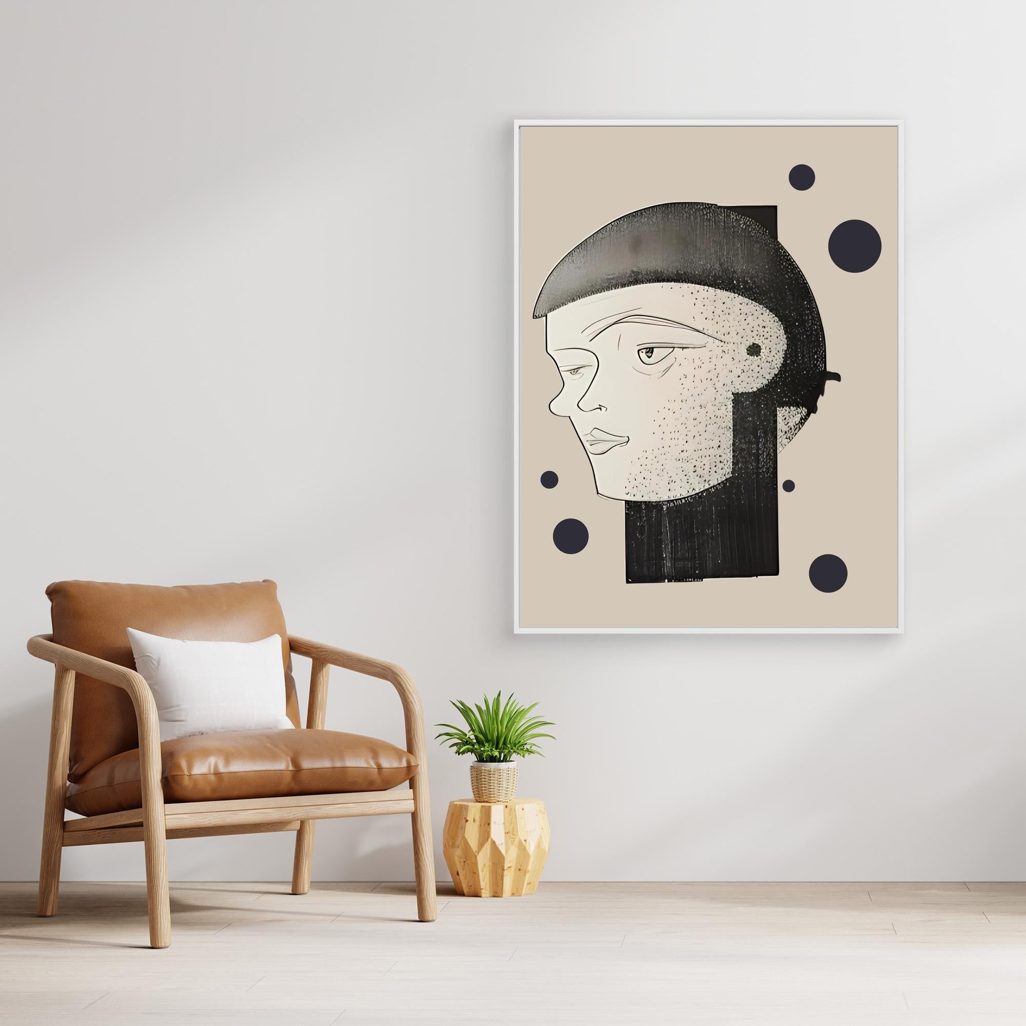 Canvas Print: Monochrome Muse – Minimalist Abstract Portrait Art